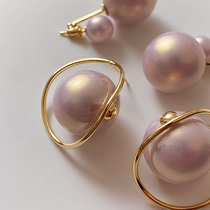 BOONEE ◆ light luxury fashion Aurora purple dream pearl earrings new s925 white fungus jewelry women tide