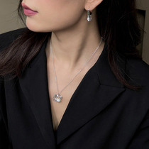 BOONEE ◆ Hand-made clear crystal glass advanced temperament hollow pin earrings female necklace tide