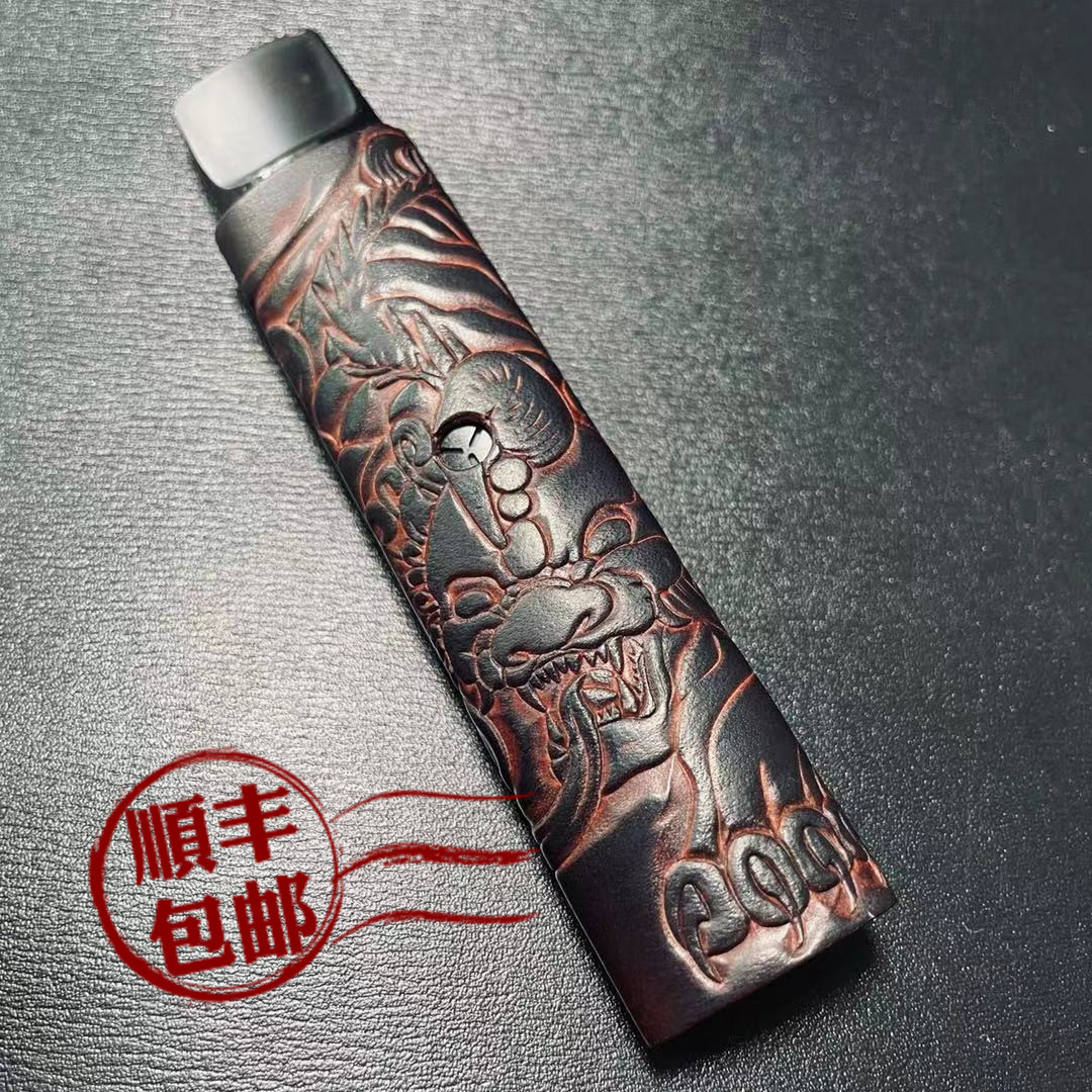 YOOZ grapefruit leather cover protective sleeve anti-fall retro handmade cow leather customized original design personality man