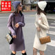 2023 new autumn and winter knitted dress for women spring and autumn half turtleneck mid-length small bottoming inner sweater skirt