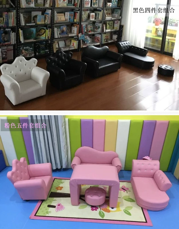 Khuyến mãi! Trẻ em mẫu giáo sofa ghế kết hợp của nghệ thuật giấy Hàn Quốc dễ thương ít bé gái sofa chúa vương miện - Ghế sô pha