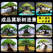 Fish tank landscaping Moss tree skeleton finished sunken wood azalea root blue dragon stone welcoming pine root ornaments grass tank decoration