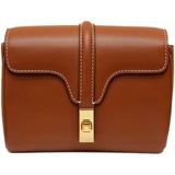 Учитель Лу ｜ Итальянский Pomari Оригинальный телячья кожа Soft16mini -Caramel -Cologenceed Phoulder -Shoulder Messenger Сумка