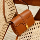 Учитель Лу ｜ Итальянский Pomari Оригинальный телячья кожа Soft16mini -Caramel -Cologenceed Phoulder -Shoulder Messenger Сумка