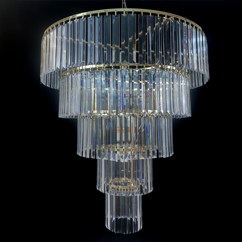 Wedding Props Multi-Layer Crystal Chandelier Ice Strip Chandelier Acrylic Pendant Wedding Hall Stage Banquet Hall Ceiling Decoration