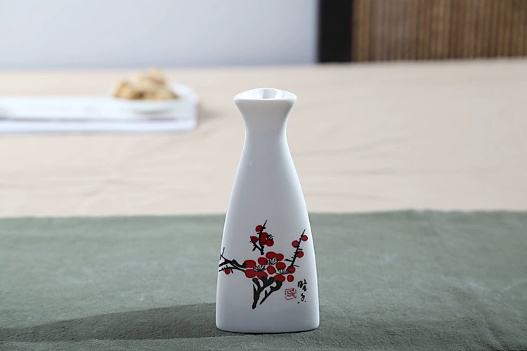 Tam giác gốm hip flask lạnh rượu vang trắng rượu vang thủy tinh tinh thần thủy tinh trắng sứ hip flask set bộ rượu vang