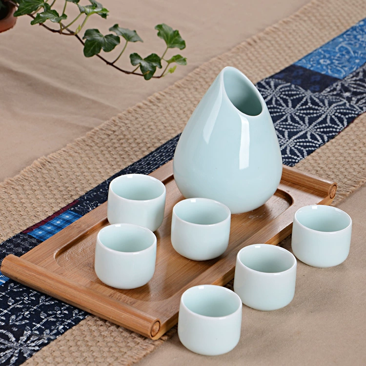 Celadon rượu vang bộ bình gốm decanter rượu vang trắng ly rượu sake rượu mạnh ly rượu vang vàng ly rượu vang nhỏ hầm rượu - Rượu vang