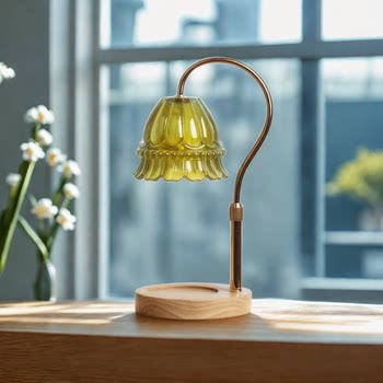 Wooden Aromatherapy Lamp, Wax Melting Lamp, Scented Candle, Melting Candle Lamp, Living Room Bedside Table Lamp, Ambient Light, Ever-Burning Light, Night Light