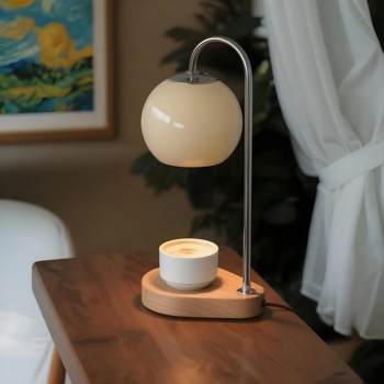 Retro Cream Fireless Aromatherapy Wax Melting Lamp Timed Retro Bedside Table Lamp Bedroom Bauhaus Night Light Candle Melting Lamp