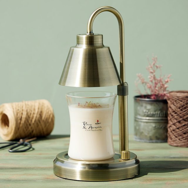 Retro copper ins scented candle lamp bedside table lamp bedroom atmosphere lamp melted wax lamp night light scented candle lamp