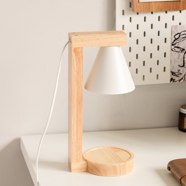 Japanese-Style Wooden Aromatherapy Wax Melting Lamp, Fragrance Melting Candle Lamp, Hot Melt Lamp, Timer Bedside Table Lamp, Night Light, Ambient Light