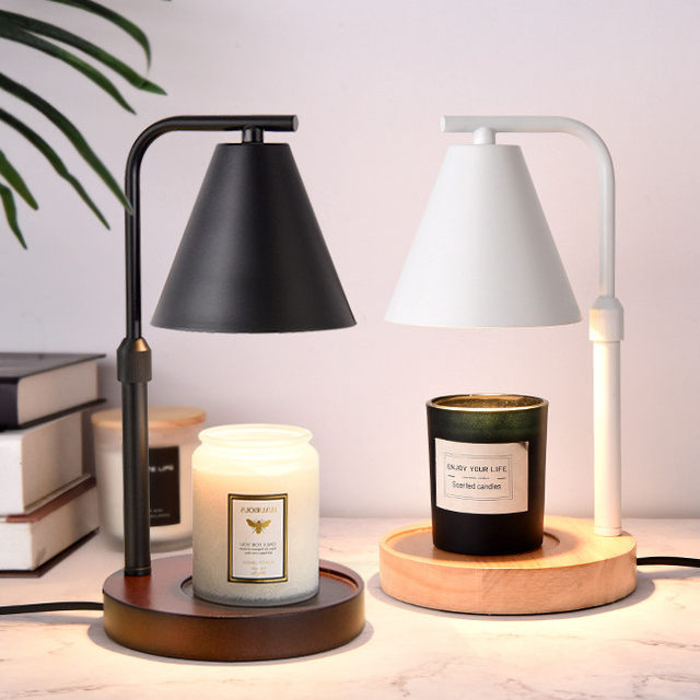 Simple Adjustable Aromatherapy Lamp for Bedroom, Dimmable, Timer, Bedside Table Lamp, Candle Melting Diffuser, Flameless Wax Melting Lamp, Ambient Light