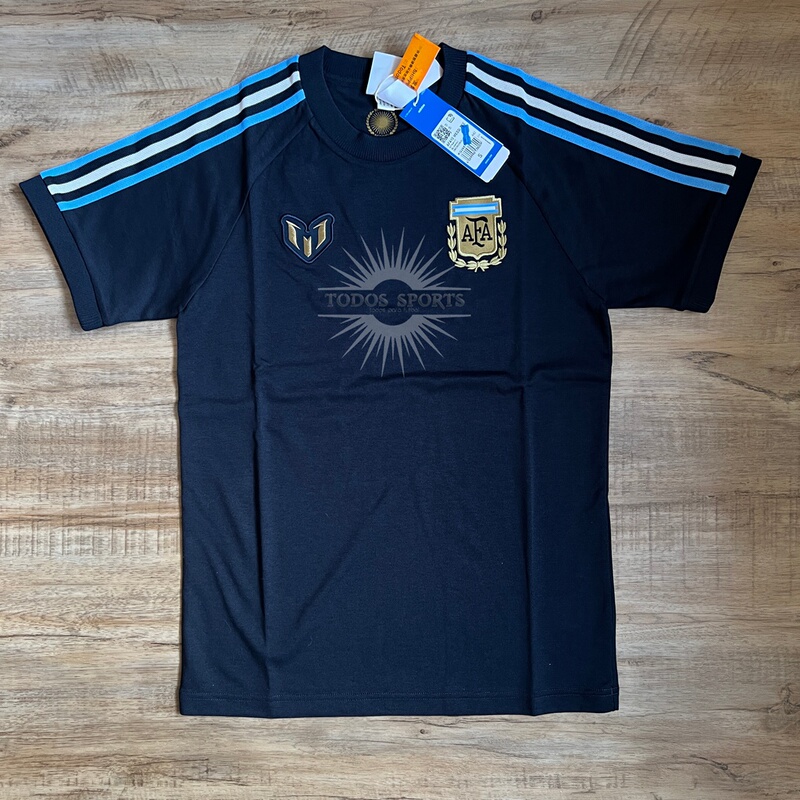 Messi Farewell Commemorative Edition Argentina Team Football Short Sleeve T-Shirt Navy Blue Kg2657 Official Authentic Product