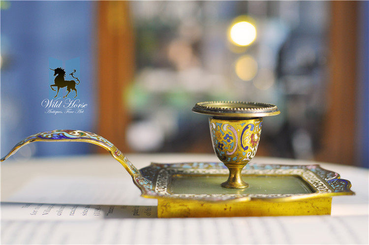 燭台，古銅製，古美術品，旧家藏出し，兩個重3300克