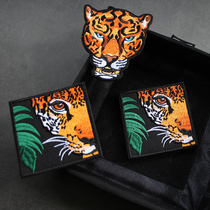 Jungle Tiger Velcro Badge Fully Three-dimensional Embroidery Color Armband Morale Badge Velcro Patch Backpack Badge
