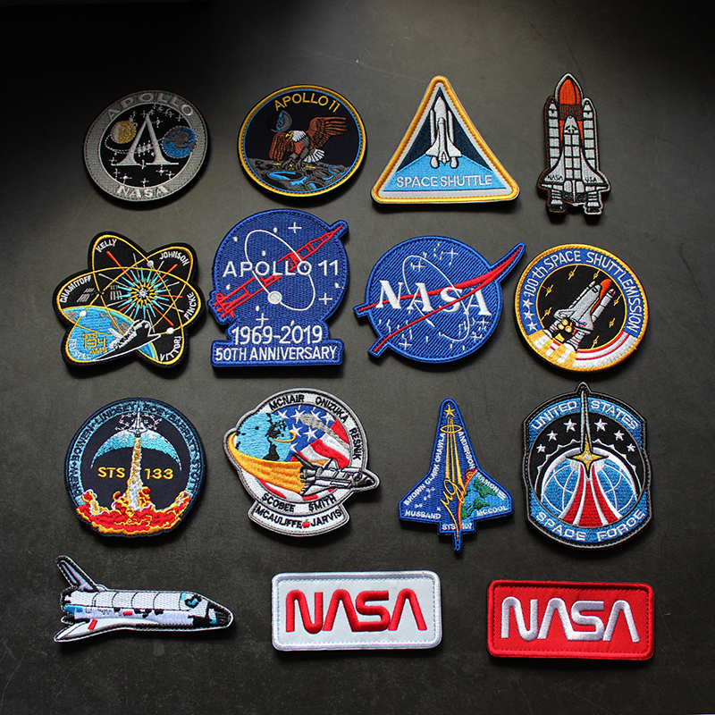 Nasa Fully Embroidered Badge Apollo Program Velcro Nasa Armband Patch DIY Sewing Patch