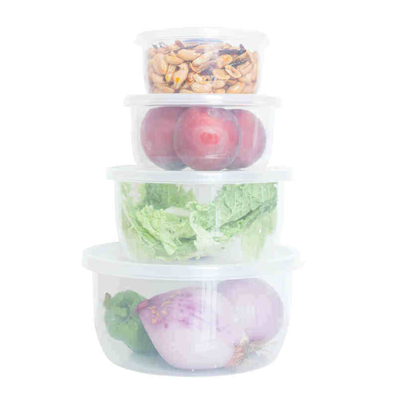 Revitalized Plastic Preservation Box Lunch Box Four Sets Microwave Special Refreshing Lunch Box Refreshing Bowl Microwave Soup Pan