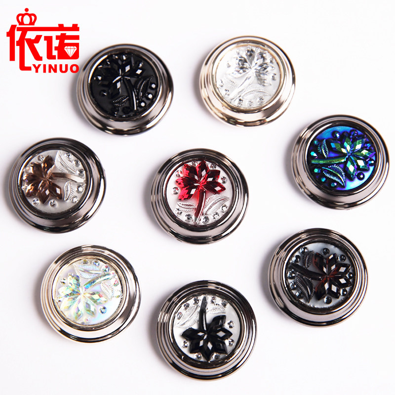 Female coat button Crystals Resin crystal resin Hair Sweater Sweater Cardiovert Jacket Clothing Round Decorative button Accessories Accessories