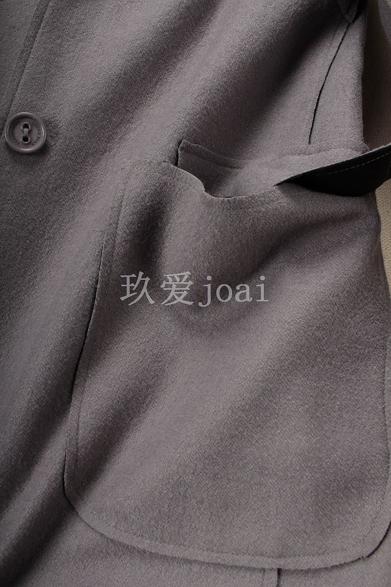 玖 Joai mùa thu mới trùm đầu dài phần mỏng áo khoác len đơn giản 6R106 - Trung bình và dài Coat áo da nữ dáng dài