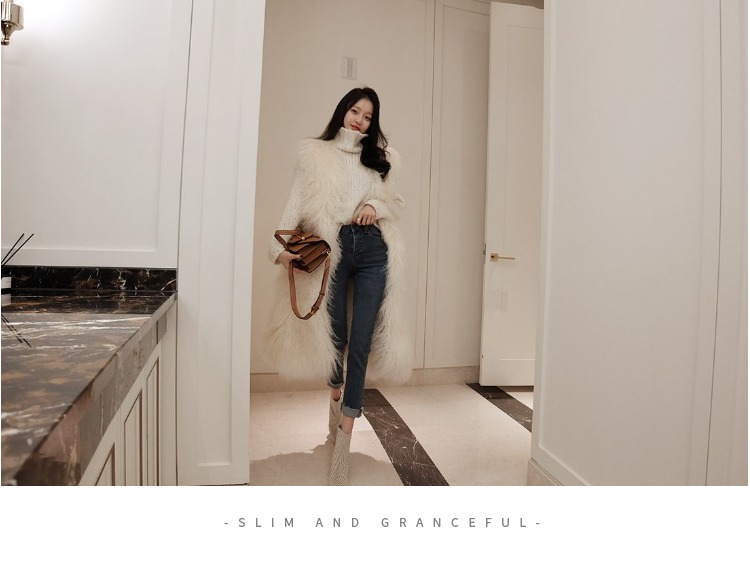 Thanh lịch và thanh lịch khí bãi biển len của phụ nữ triều dài màu be vest Hàn Quốc mới dày fur fur vest áo khoác mũ lông nữ