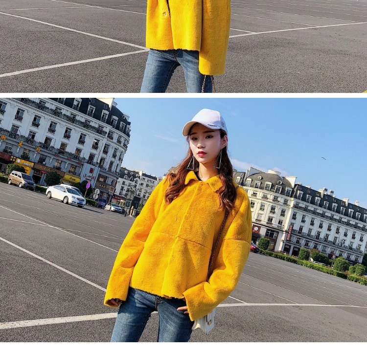 2018 phụ nữ mới giả lông ngắn lông màu kẹo lông một chiếc áo khoác cashmere sang trọng áo khoác lông