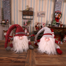 Christmas Telescopic doll fabric sitting posture raised for the elderly Christmas ornaments hotel window layout props