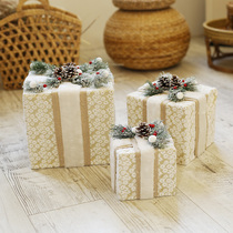Christmas Decorations Rice White Boupine Nuts Christmas Gift Box Shop Window Decoration Items Scene Pendulum Gift Boxes