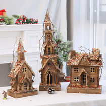 Christmas Decorations Wooden House Shine Creative Pendulum PHOTO BACKGROUND WALL MALL SHOP WINDOW HOME SCENE DRESS UP WOODEN HOUSE