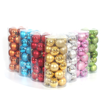 Christmas decoration ball bright dumb powder ball electroplating ball 24 only packed 6cm8cm barrel ball Christmas tree decoration hanging ball