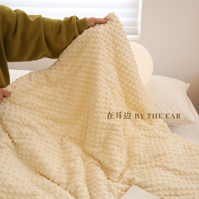 3D Bean Velvet Quilt ຂະຫນາດນ້ອຍຢູ່ໃນຫູ, ດູໃບໄມ້ລົ່ນແລະລະດູຫນາວອົບອຸ່ນຜ້າຫົ່ມຂະຫນາດນ້ອຍ, ຜ້າຫົ່ມ Nap ຫ້ອງການ, ຜ້າຫົ່ມ sofa, ຜ້າຫົ່ມປົກລົດ