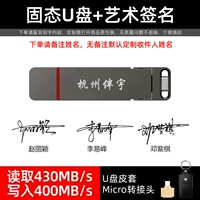 Двойной интерфейс твердотельный диск U 512G+Art Signature [Отправьте специальное кожаное корпус+вращающийся сустав]