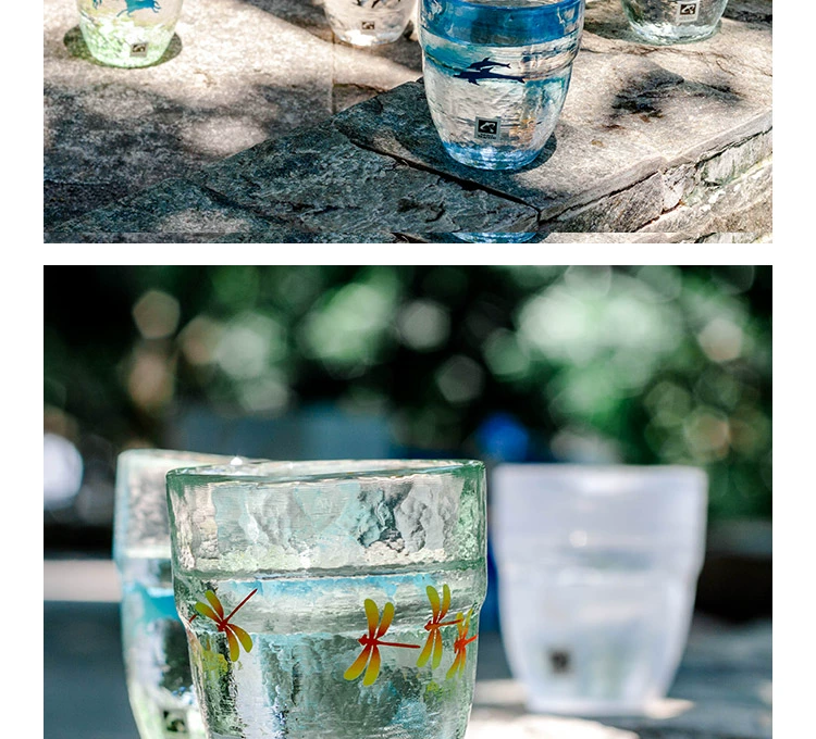 Tại Nhật Bản Nhập khẩu Moonlight Công nhân hoang dã Dòng động vật Handmade Glass Cup Nước Cup Cup Trà lạnh Quà tặng ly rượu - Tách