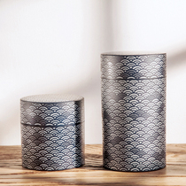 Japan original HAKOYA size ABS resin Japanese household Qinghai wave sealed tea tube coffee can