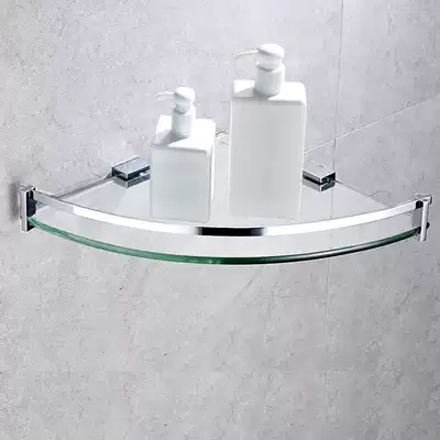 All copper bathroom dressing room shower room triangle corner wall triangular tempered glass shelf