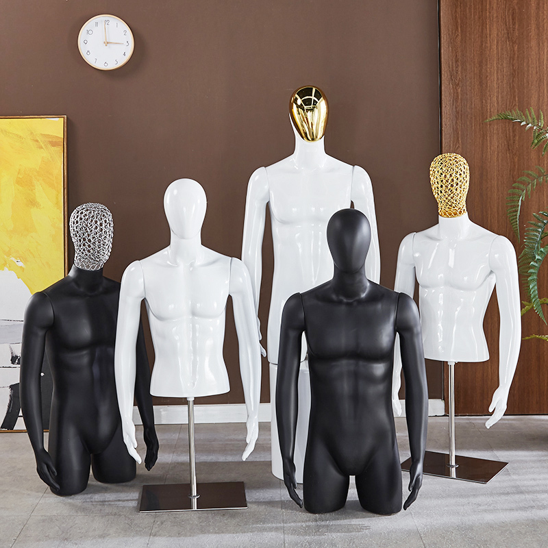 Male Half-Body Mannequin with Legs for Clothing Store Display, Plastic Male Model, Mannequin, Dummy