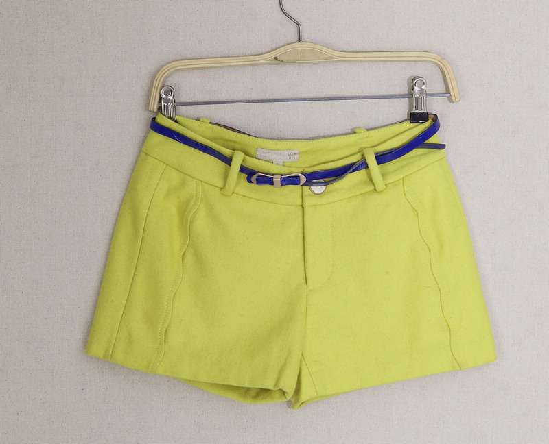 Giải phóng mã bị hỏng # 珠珠 RS lò xo mỏng màu rắn quần short len ​​hoang dã OE342120 thời trang công sở hàn quốc