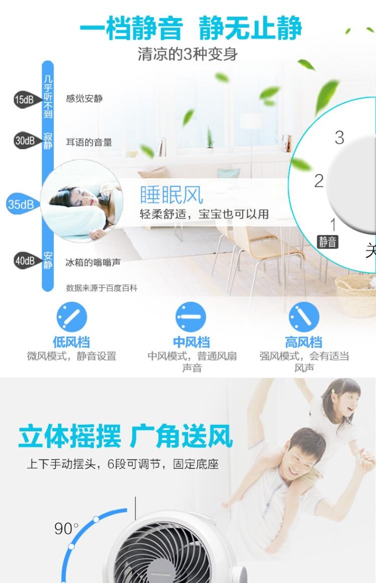 Quạt lưu thông không khí IRIS Nhật Bản Alice nhà lắc đầu máy tính để bàn im lặng Quạt nhỏ Alice 186C quạt điện máy chợ lớn