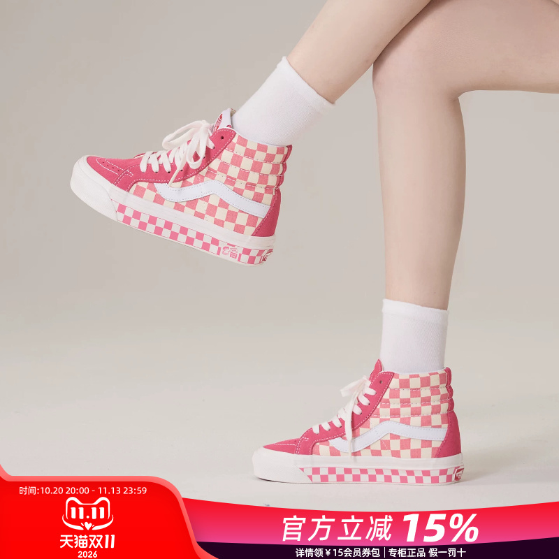 Vans Women's 2026 Summer Barbie Pink Checkerboard Anaheim Street Style Energetic Sweet Cool Casual Sneakers for Women