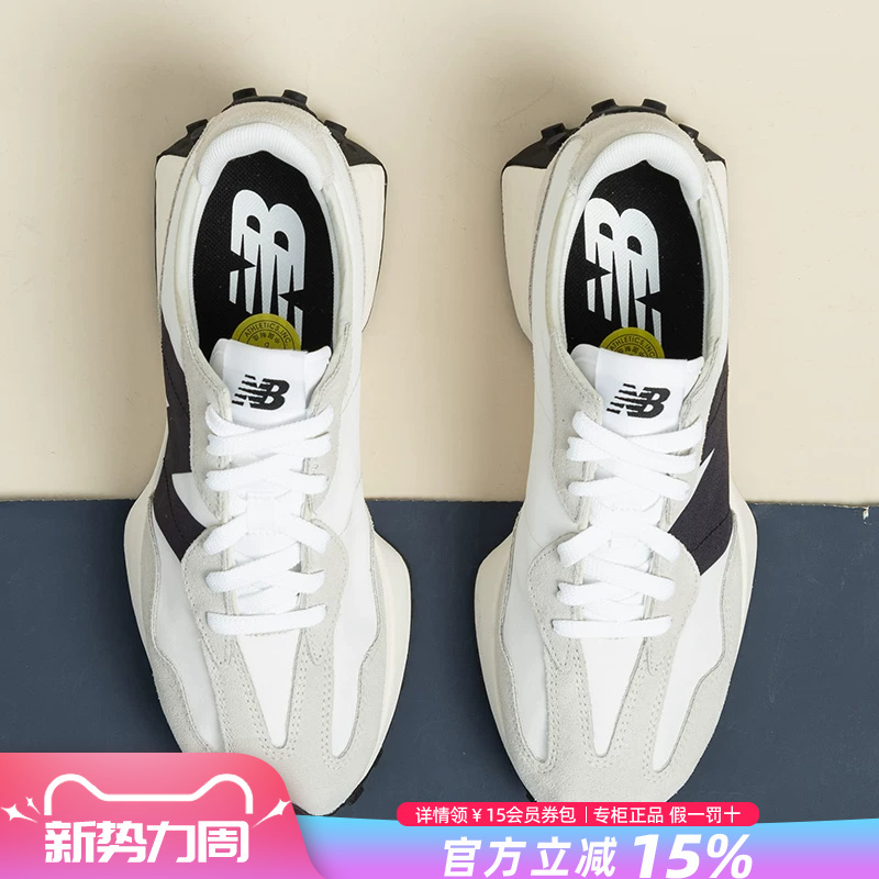 Newbalance Nb Official Authentic Men's and Women's Shoes Summer New 327 Series Sea Salt Color Casual Sports Shoes for Women