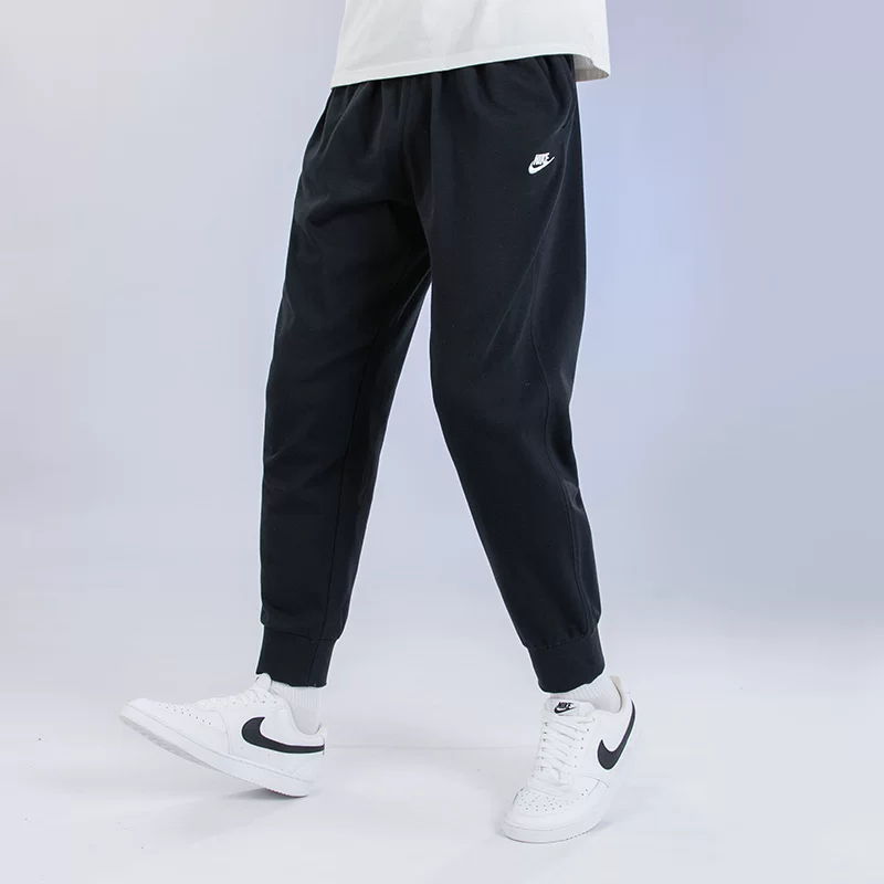 Nike, летние хлопковые черные вязаные брюки для отдыха
