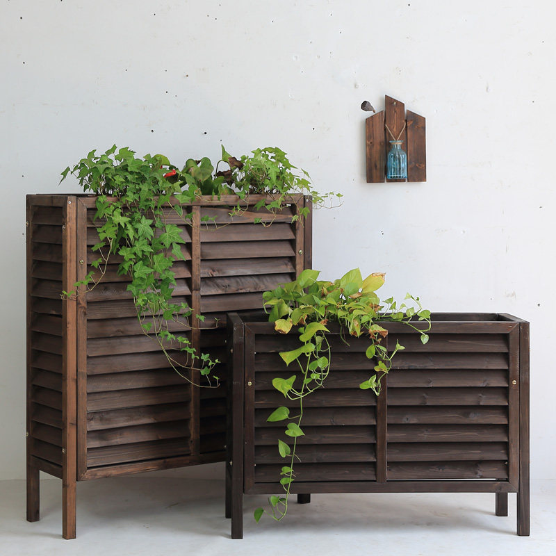 Clearance loss price Dining room fence partition flower trough outdoor gold Ge solid wood flower shelf living room decorative flower pot rack