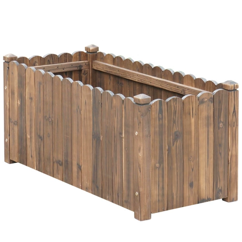 Цена зазора цена балкона прямоугольный цветочный впадина наружная садовая анти -коррозионная деревянная цветочная коробка карбонизированная деревянная цветочная плата