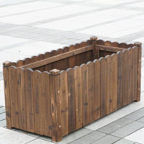 Цена зазора цена балкона прямоугольный цветочный впадина наружная садовая анти -коррозионная деревянная цветочная коробка карбонизированная деревянная цветочная плата