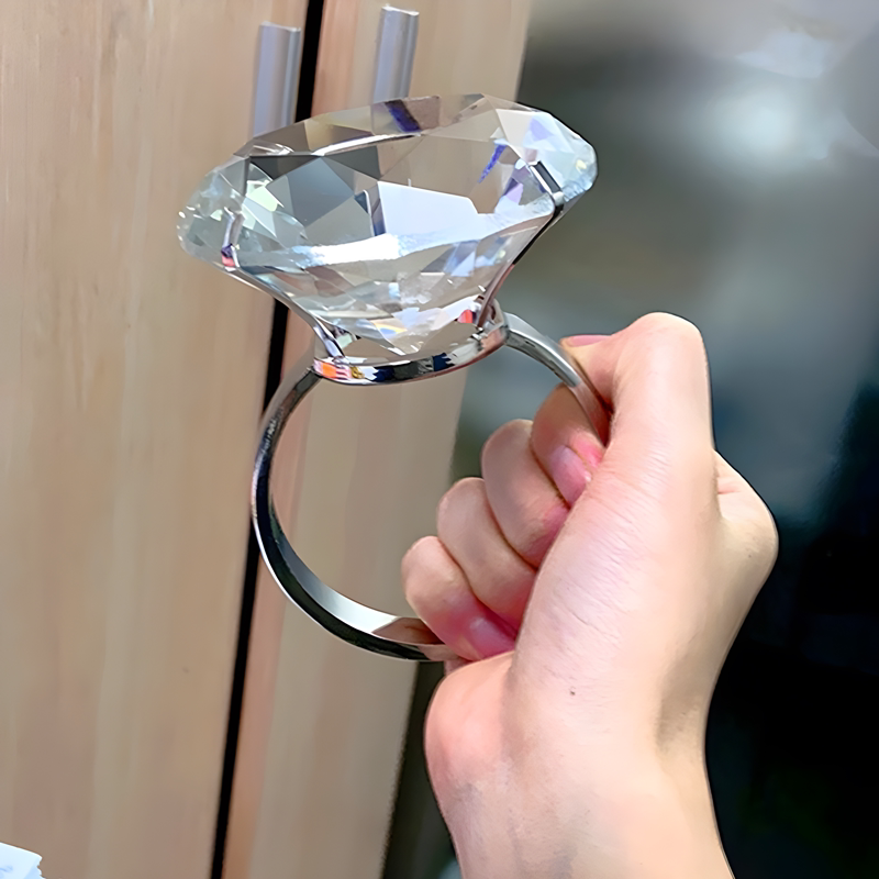 Crystal Large Diamond Ring Proposal Props Valentine's Day Gift for Girlfriend, Wife, Best Friend, Birthday, Christmas Gift Crystal Large Diamond Ring Proposal Props Valentine's Day Gift for Girlfriend, Wife, Best Friend, Birthday, Christmas Gift