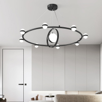 Postmodern simple living room chandelier personality Creative Circle creative bedroom lamp Nordic light luxury restaurant Nordic light luxury restaurant