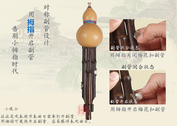Học sinh mới bắt đầu cucurbit trẻ em người lớn mới bắt đầu chơi chuyên nghiệp Zizhu C thả B giai điệu nhạc cụ dân tộc Vân Nam đàn nhị hồ