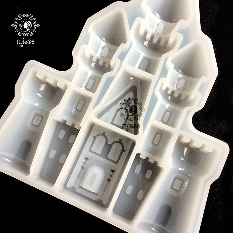 miss little morning diy crystal gum uv epoxy resin princess castle silicone mold semi-solid luxury
