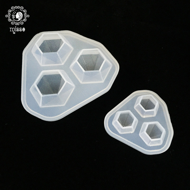 miss small brilliance diy crystal gum uv epoxy resin triple hole diamond mould big trumpet