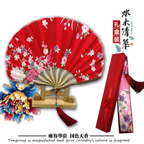 Shell fan womens small fan 7 inch costume performance portable color silk folding fan bamboo fracture fan ancient style