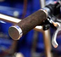 Single retro bicycle BROMPTON small cloth folding handlebar sleeve head layer crazy horse cowhide custom 70-130mm